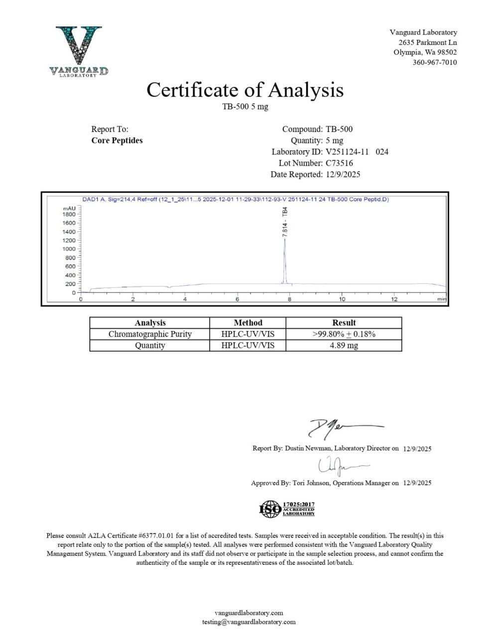 TB-500 (Thymosin Beta 4) (5mg / 10mg)