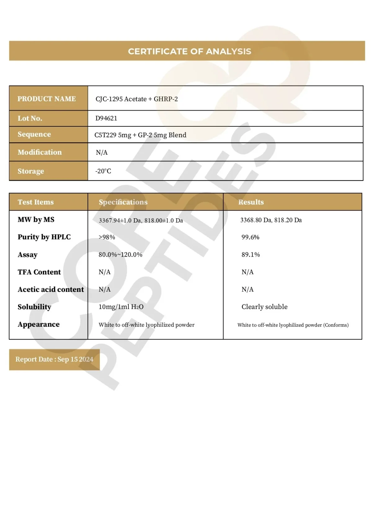 CJC-1295 & GHRP-2 Blend (10mg)