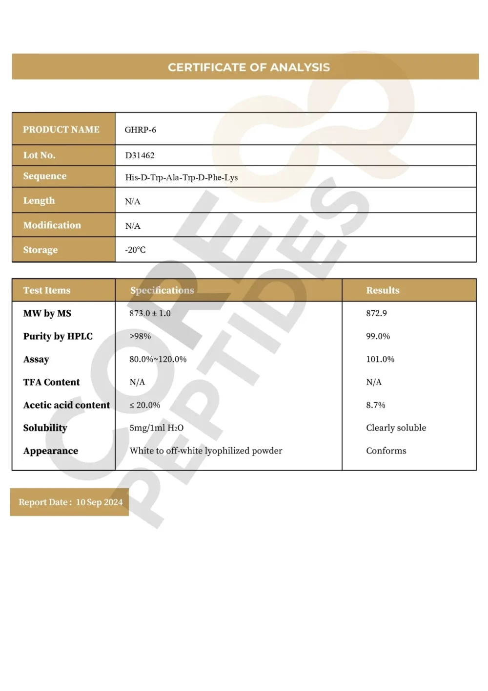 GHRP-6 (5mg / 10mg)